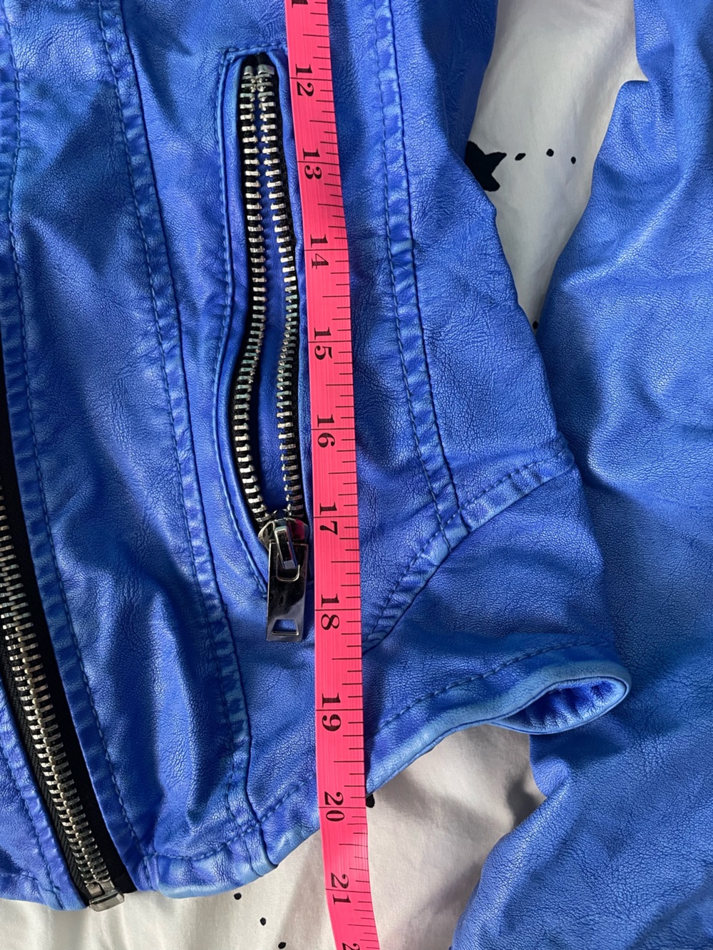 Blank NYC Electric Blue Leather Moto Jacket in medium - Picture 10 of 12